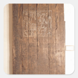 Holztür aus Grab von Khonsuhotep Neu Quadratischer Aufkleber