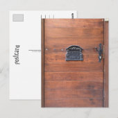 Holztür mit Briefschlitz Postkarte (Vorne/Hinten)