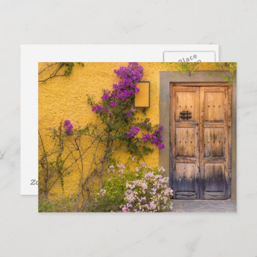 Holztür Postkarte (Vorne/Hinten)