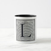 Holztype "L" Holzschnitt Woodblock Initiale Tasse (Zentrum)