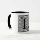 Holztype "L" Holzschnitt Woodblock Initiale Tasse (Vorderseite Links)