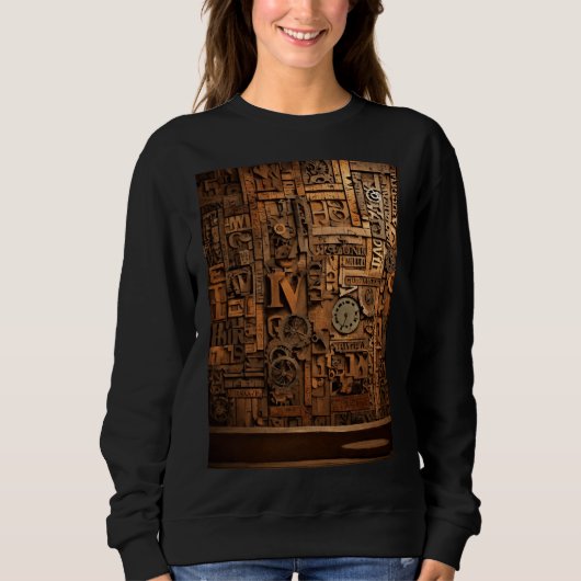 Holztypografie Sweatshirt (Vorderseite)