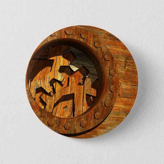 Holzuhr Button (Vorderseite)