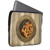 Holzuhr Laptopschutzhülle (Vorne Rechts)