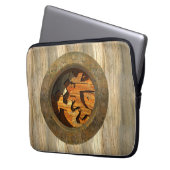 Holzuhr Laptopschutzhülle (Vorderseite Links)