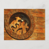 Holzuhr Postkarte (Vorderseite)
