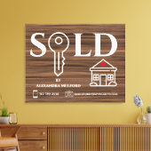 Holzvene Real Anwesen Sold Sign Leinwanddruck (Insitu (Wohnzimmer))