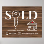 Holzvene Real Anwesen Sold Sign Poster (Vorne)