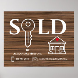 Holzvene Real Anwesen Sold Sign Poster