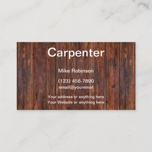 Holzverarbeitung Visitenkarte (Vorderseite)