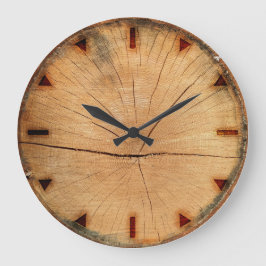 Holzverbranntes gesägtes Holz Große Wanduhr