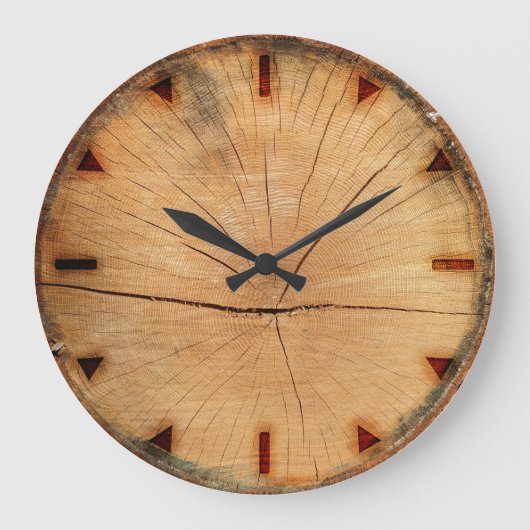Holzverbranntes gesägtes Holz Große Wanduhr (Vorderseite)