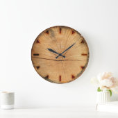 Holzverbranntes gesägtes Holz Große Wanduhr (Zuhause)