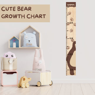 Holzwachstumshöhe Diagramm Ruler Bear Teddy Poster