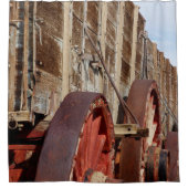 Holzwagen Rustikaler Duschvorhang (Vorderseite)