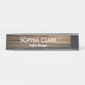 Holzwald Boho Land Holz Textur Custom Schreibtischnamensplakette (Vorderseite )