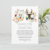 Holzwald Hirsche Hochzeitsliste Ankündigung (Stehend Vorderseite)