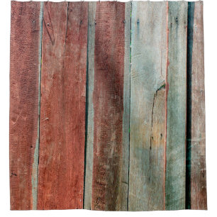 Holzwand in Vintager Farbabstraktion, gealtert, Hi Duschvorhang