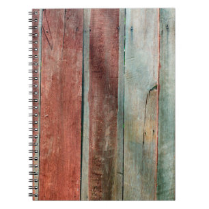 Holzwand in Vintager Farbabstraktion, gealtert, Hi Notizblock