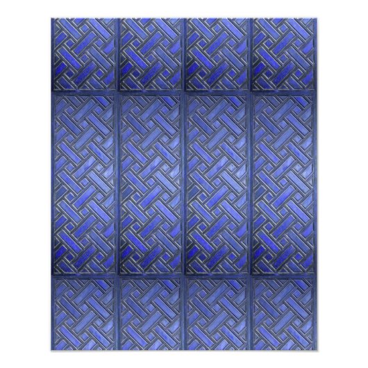 Holzweave Muster Blau Fotodruck (Vorne)