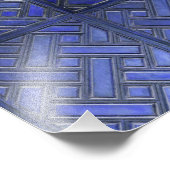 Holzweave Muster Blau Fotodruck (Ecke)