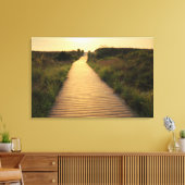 Holzweg bis Strand Leinwanddruck (Insitu (Wohnzimmer))
