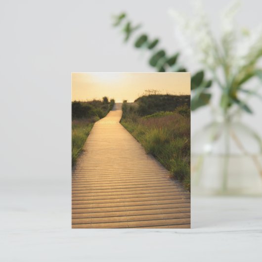 Holzweg bis Strand Postkarte (Stehend Vorderseite)