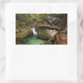 Holzweg durch den Schlucht der Vintgar-Schlucht Rechteckiger Aufkleber (Tasche)