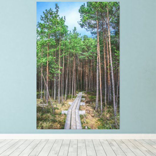 Holzweg im Kiefernwald Leinwanddruck (Insitu (Holzboden))