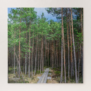 Holzweg im Kiefernwald Puzzle