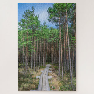 Holzweg im Kiefernwald Puzzle