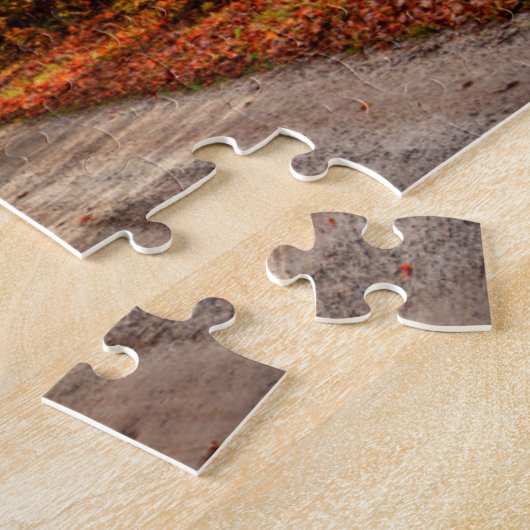 Holzweg mit Laubblätterung Puzzle (Seite)