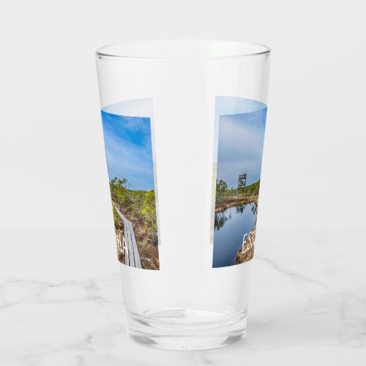 Holzweg über den Sumpf in Estland Glas (Links)