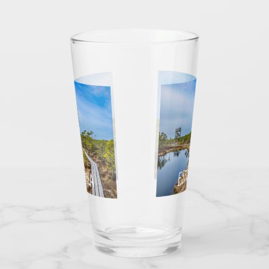 Holzweg über den Sumpf in Estland Glas (Rechts)