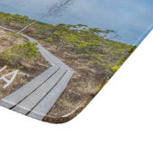 Holzweg über den Sumpf in Estland Schneidebrett (Ecke)
