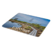 Holzweg über den Sumpf in Estland Schneidebrett (Ecke)