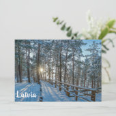 Holzweg über schneebedeckten Winterwald (Stehend Vorderseite)