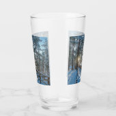 Holzweg über schneebedeckten Winterwald Glas (Rechts)