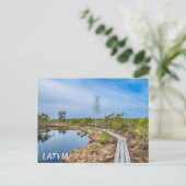 Holzweg über Sumpf mit Turm Postkarte (Stehend Vorderseite)