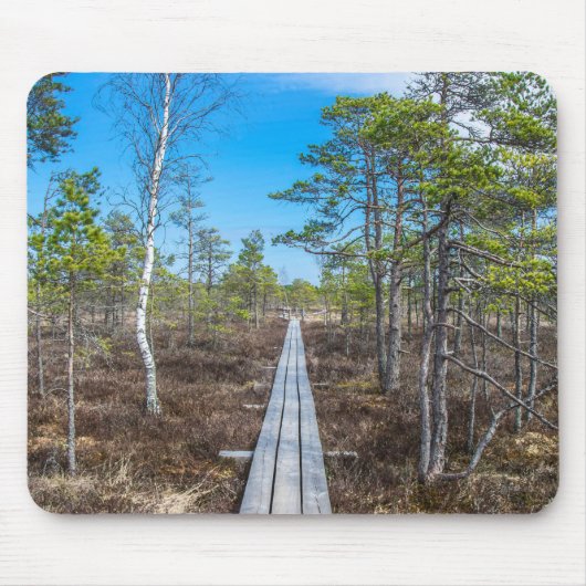 Holzweg über Sumpf Mousepad (Vorne)
