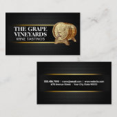 Holzweinfähle | Muster für schwarze Kohlenstofffas Visitenkarte (Vorne/Hinten)