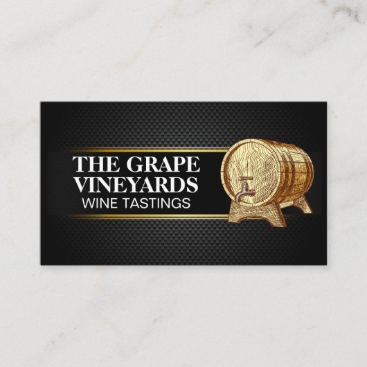 Holzweinfähle | Muster für schwarze Kohlenstofffas Visitenkarte (Vorderseite)