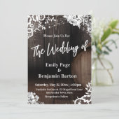 Holzweinfässer leuchten Lässig der Hochzeit von Einladung (Stehend Vorderseite)