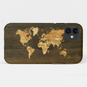 Holzweltkarte Case-Mate iPhone Hülle (Rückseite (Horizontal))