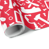 Holzwerkzeuge für Tischlerarbeiten Geschenkpapier (Rolleneckpunkt)