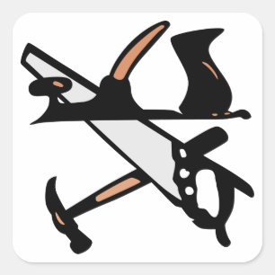 Holzwerkzeuge Quadratischer Aufkleber