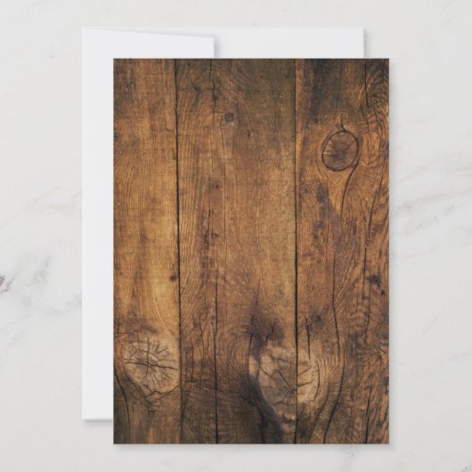 Holzwischenkäse für die Hochzeitsfeier Einladung (Rückseite)