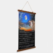 Holzwolf beim Blick auf den Mond Desiderata Wandteppich Mit Holzrahmen (Gewinkelt)