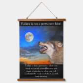 Holzwolf, der sich das Zitat zum Mondversagen ansi Wandteppich Mit Holzrahmen (Vorderseite)