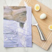 Holzwolf im Schnee, Canis lupus, Handtuch (Viertel Falte)